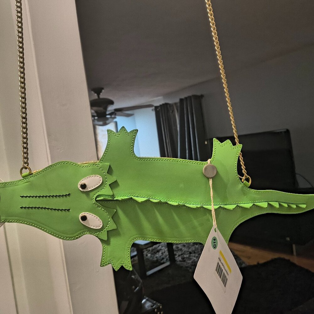 Moschino alligator statement purse